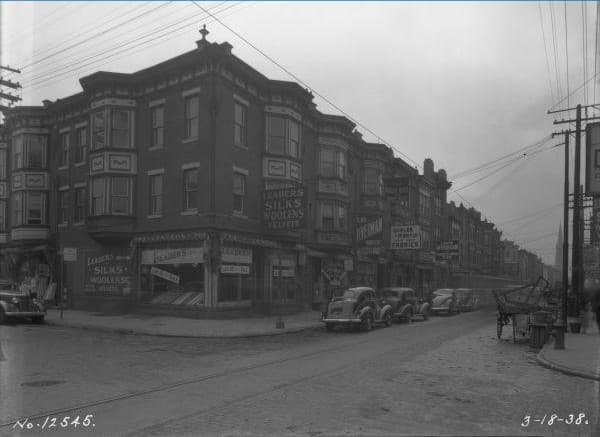 Intersection of S 4th and Fitzwater Street, 1938. City of Philadelphia, Department of Records.