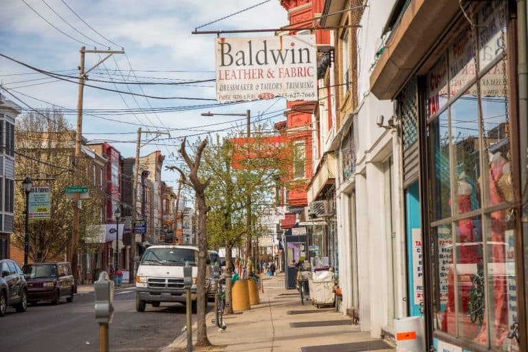 Baldwin's Leather and Fabrics storefront.Photograph by M. Fischetti