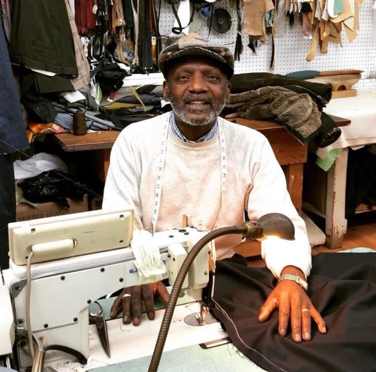 Larnell Baldwin, owner of Baldwin's Leather and Fabrics. Photo: @fabric_row