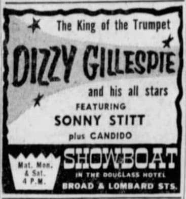 Ad for a jazz performance at Showboat