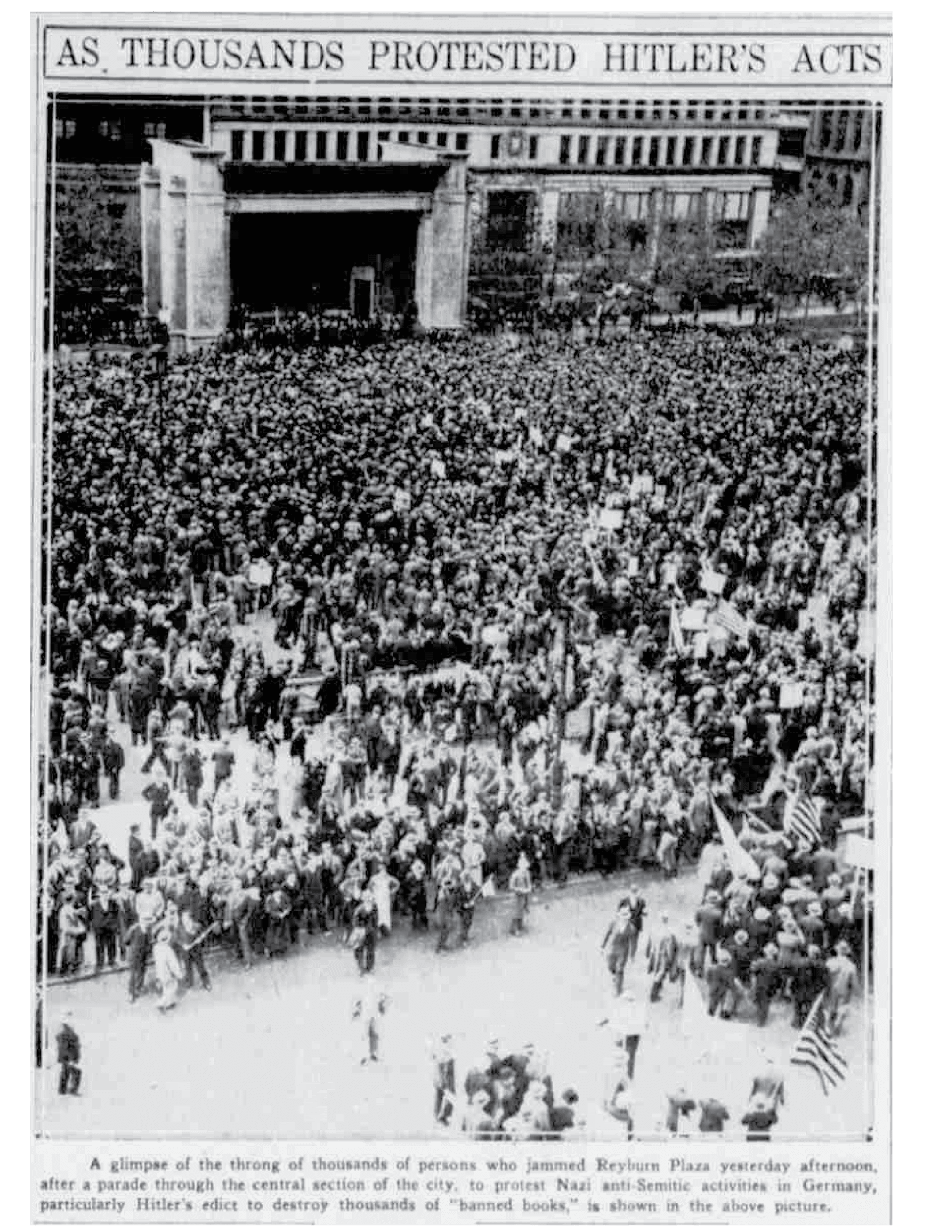 Protest against Hitler + Nazi Germany, 1933