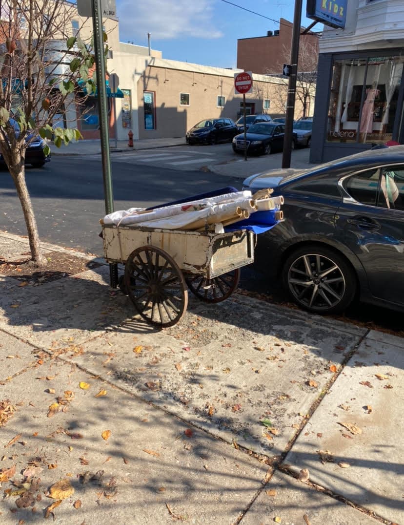 One of the last remaining pushcarts that used to be displayed outside of Maxie’s Daughter. insert courtesy